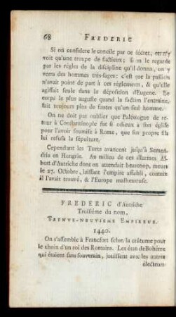 Frederic d'Austriche Troisième du nom, Trente-Neuvieme Empereur