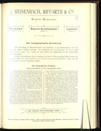 Meisenbach, Riffarth & Co., Graphische Kunstanstalten. "Der typographische Buntdruck."