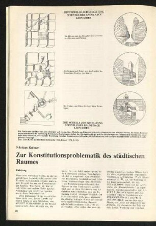 Zur Konstitutionsproblematik des städtischen Raumes