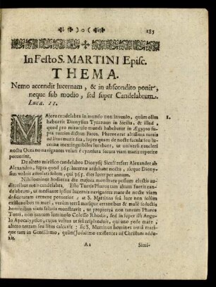 In Festo S. Martini Episc.