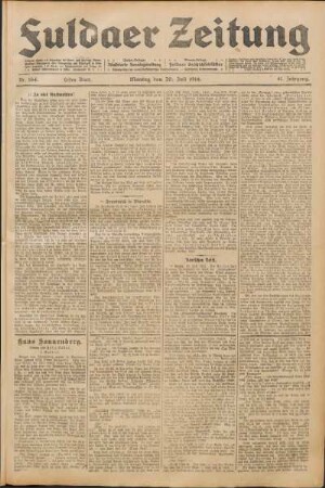Ausgabe vom Montag, den 20. Juli 1914.
