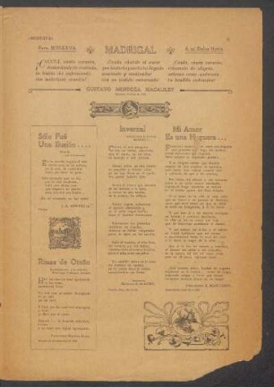 Madrigal : A mi dulce novia