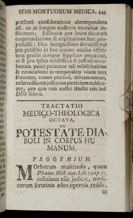 Octava, De Potestate Diaboli In Corpus Humanum.
