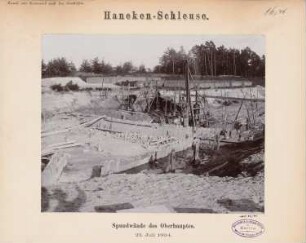 Dortmund-Ems-Kanal. Haneken-Schleuse, Hanekenfähr: Spundwände des Oberhauptes