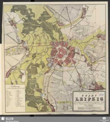 Situations-Plan der Stadt Leipzig