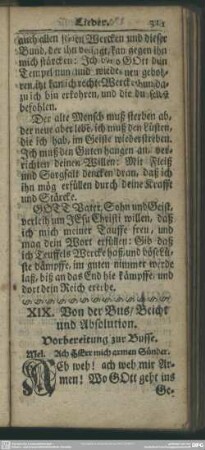 XIX. Von der Bus, Beicht und Absolution