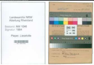 Entnazifizierung Lieselotte Pieper , geb. 26.10.1920 (Sekretaerin)