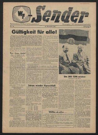 Betriebszeitung 'WF-Sender', Nr.43/1961 (10. November1961)