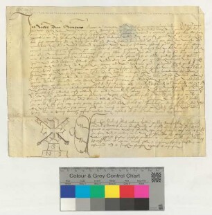 Der Ratsherr Hartwich Visschule, Patron der Vikarie am Barbare Altar über der Nicolaikapelle zu St. Johannis, präsentiert dem Propste Joh. Sartoris den Presbyter Joh. Oldauw. Notar Nicolaus Illiesz [lat].
