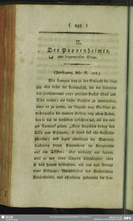II. Der Pappenheimer : eine biographische Skizze