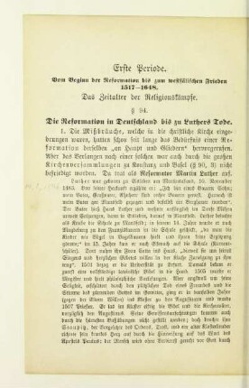 Erste Periode. Vom Beginn der Reformation bis zum westfälischen Frieden 1517-1648