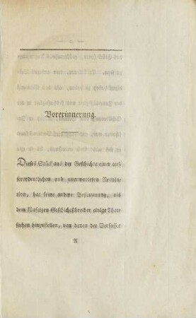 Vorerinnerung