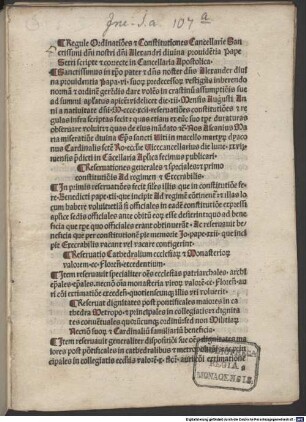 Regulae cancellariae apostolicae : Rom, 1492.08.27.