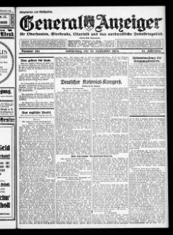 General-Anzeiger für Oberhausen, Sterkrade, Osterfeld und das nordwestliche Industriegebiet. 1921-1930