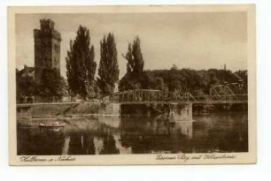 "Eiserner Steg mit Götzenturm" - Götzenturm mit Aufbau