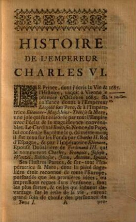 Histoire de l'empereur Charles VI., 1