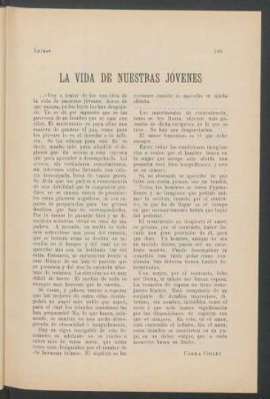 La vida de nuestros jóvenes