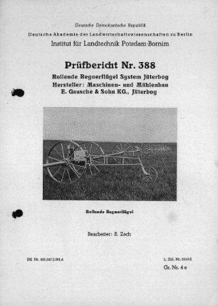 Rollende Regnerflügel System Jüterbog