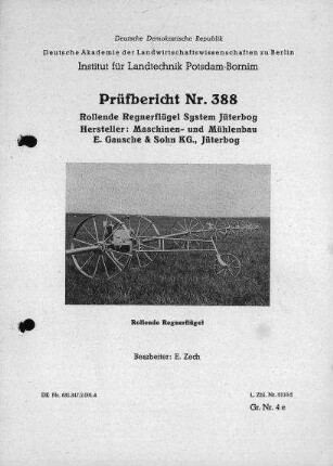 Rollende Regnerflügel System Jüterbog