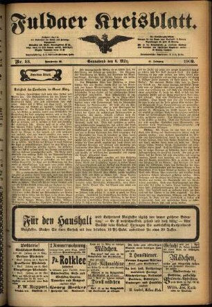 Zweite Ausgabe vom Samstag, den 06. März 1909.