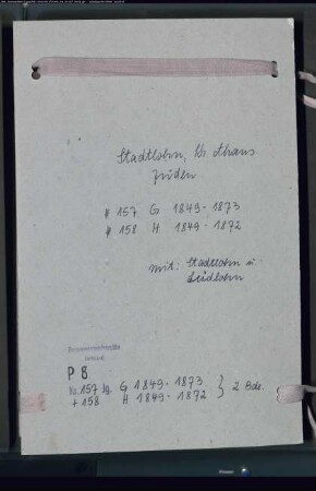 Zivilstandsregister der Kreisgerichtskommisson Stadtlohn mit den Orten Stadtlohn, Südlohn (G 1849-1873) (Gemeinde: Stadtlohn, Kreis Ahaus)