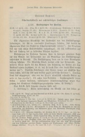 Drittes Kapitel. Schuldverhältnisse aus rechtswidrigen Handlungen.