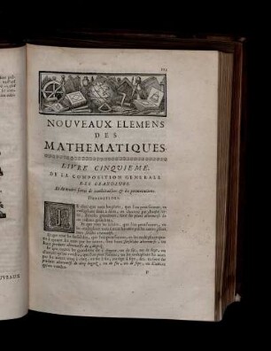 Nouveaux elemens des mathematiques. Livre Cinquieme.