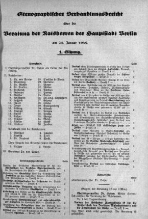 Nr. 1, 24. Januar 1935