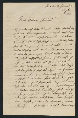 141r-142v, Brief: Jena den 3. Januar 1871