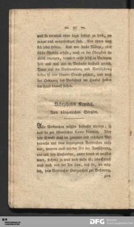 Achtzehntes Kapitul. Von bürgerlichen Strafen.