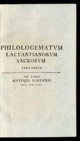 Pars Prior Ad Varia Antiqui Foederis Loca Spectans