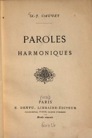 Paroles harmoniques