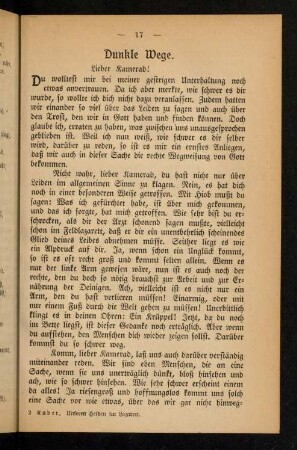 17-27, Dunkle Wege. - Licht nach dem Dunkel.