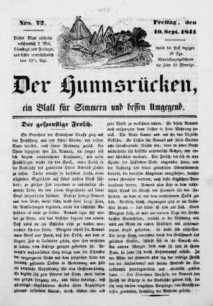 Der Hunnsrücken. 1839-1842
