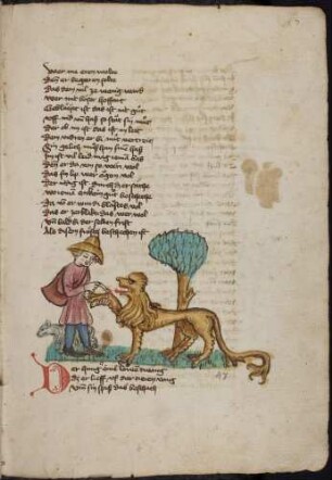 Der Hirte hilft dem Löwen; (Vom Löwen und dem Hirten, Kapitel XLII nach Pfeiffer)