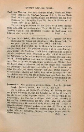 255 [Rezension] Taufe und Firmung nach dem römischen Missale, Rituale und Pontificale