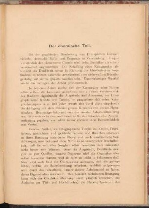 Der chemische Teil.