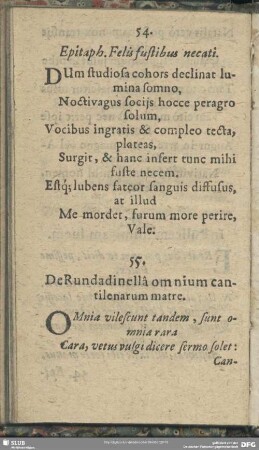 54. Epitaph. Felis fustibus necati