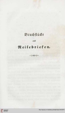 1: Bruchstücke aus Reiseberichten