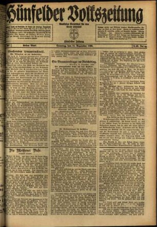 Erste Ausgabe vom Samstag, den 11. Dezember 1920.