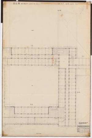 Reichsluftfahrtministerium, Berlin: Teilgrundriss L1/L2/Q1 1:100 (6. OG)