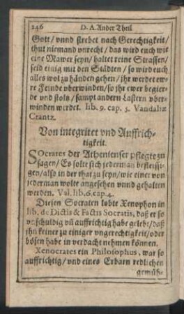 Von integritet und Auffrichtigkeit.