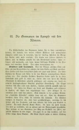 III. Die Germanen im Kampfe mit den Römern
