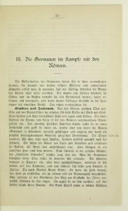 III. Die Germanen im Kampfe mit den Römern