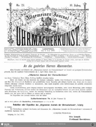 An die geehrten Herren Abonnenten