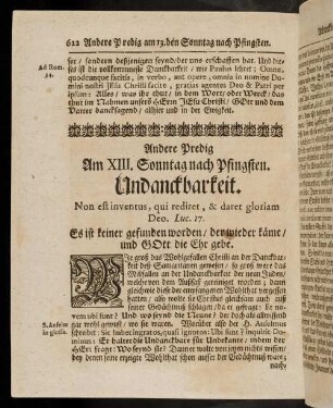 622-631, Andere Predig am XIII. Sonntag nach Pfingsten