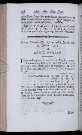 Solens Förmörkelse observerad i Lund,...