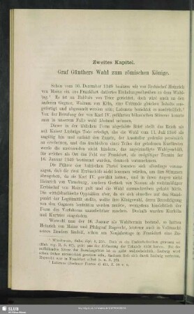 Zweites Kapitel. Graf Günthers Wahl zum römischen Könige