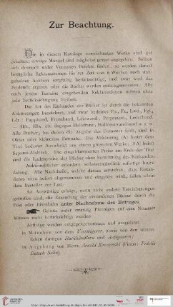 Zur Beachtung