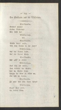 Der Edelknabe und die Müllerinn.